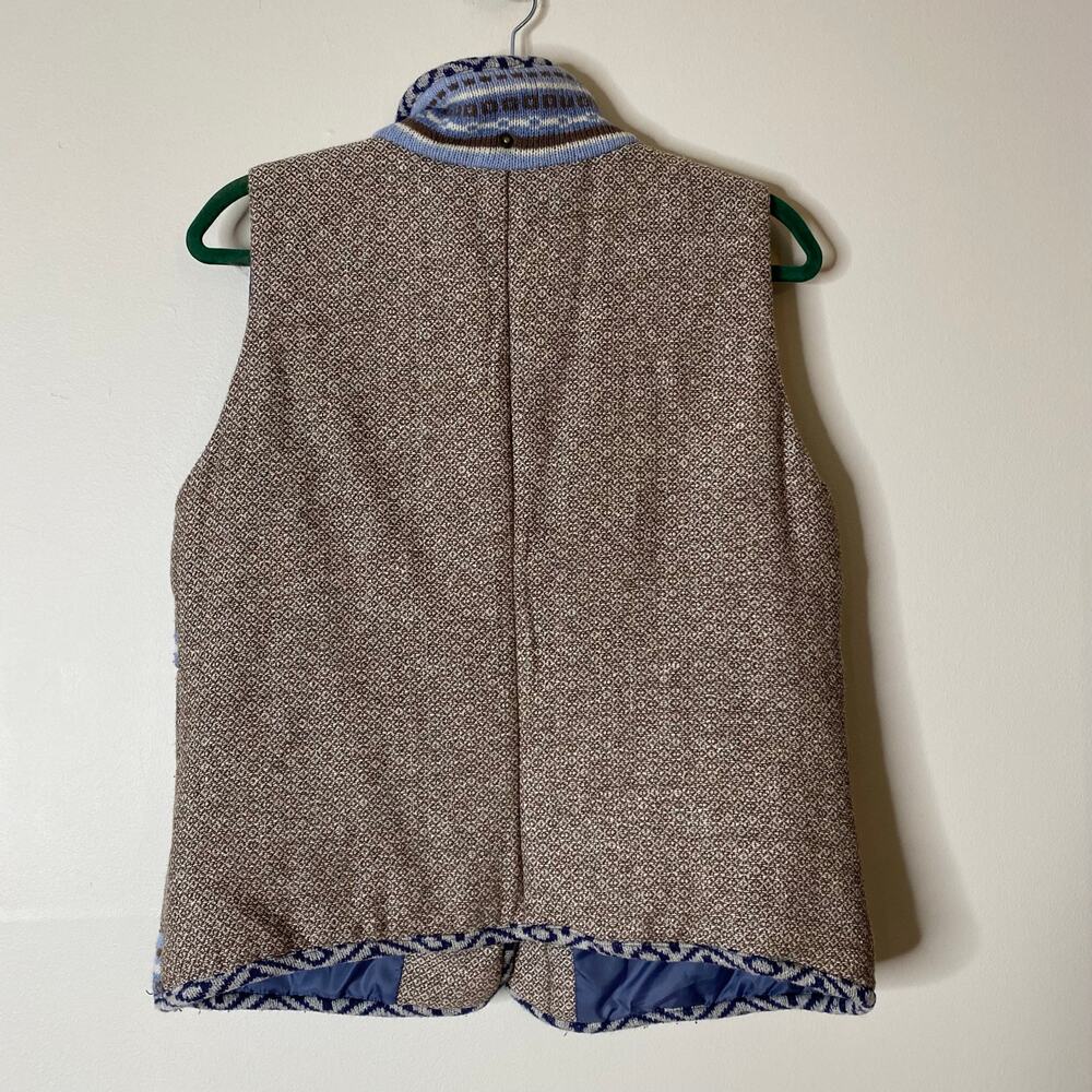 Y2K RUE 21 Fair Isle 100% Wool Knit Zip Snap Closure Vest XL - Picture 6 of 7